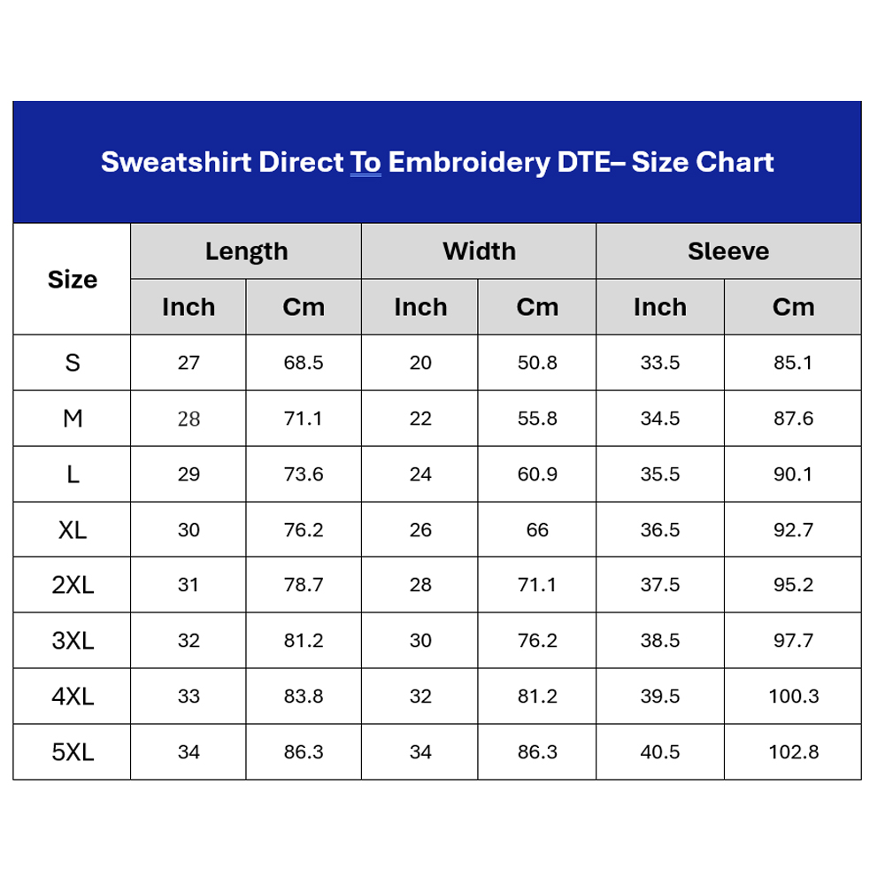 VN Sweatshirt Direct To Embroidery DTE