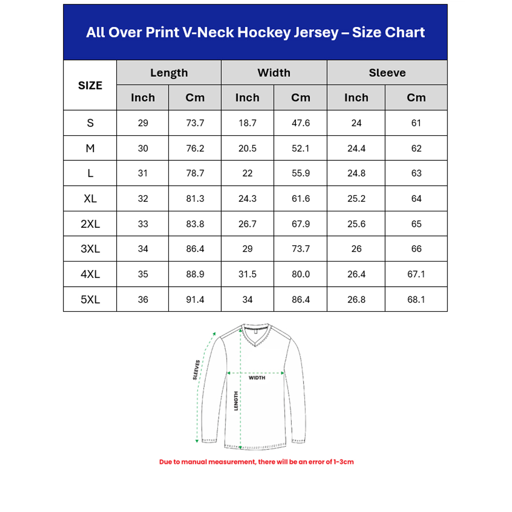VN All Over Print V-Neck Hockey Jersey
