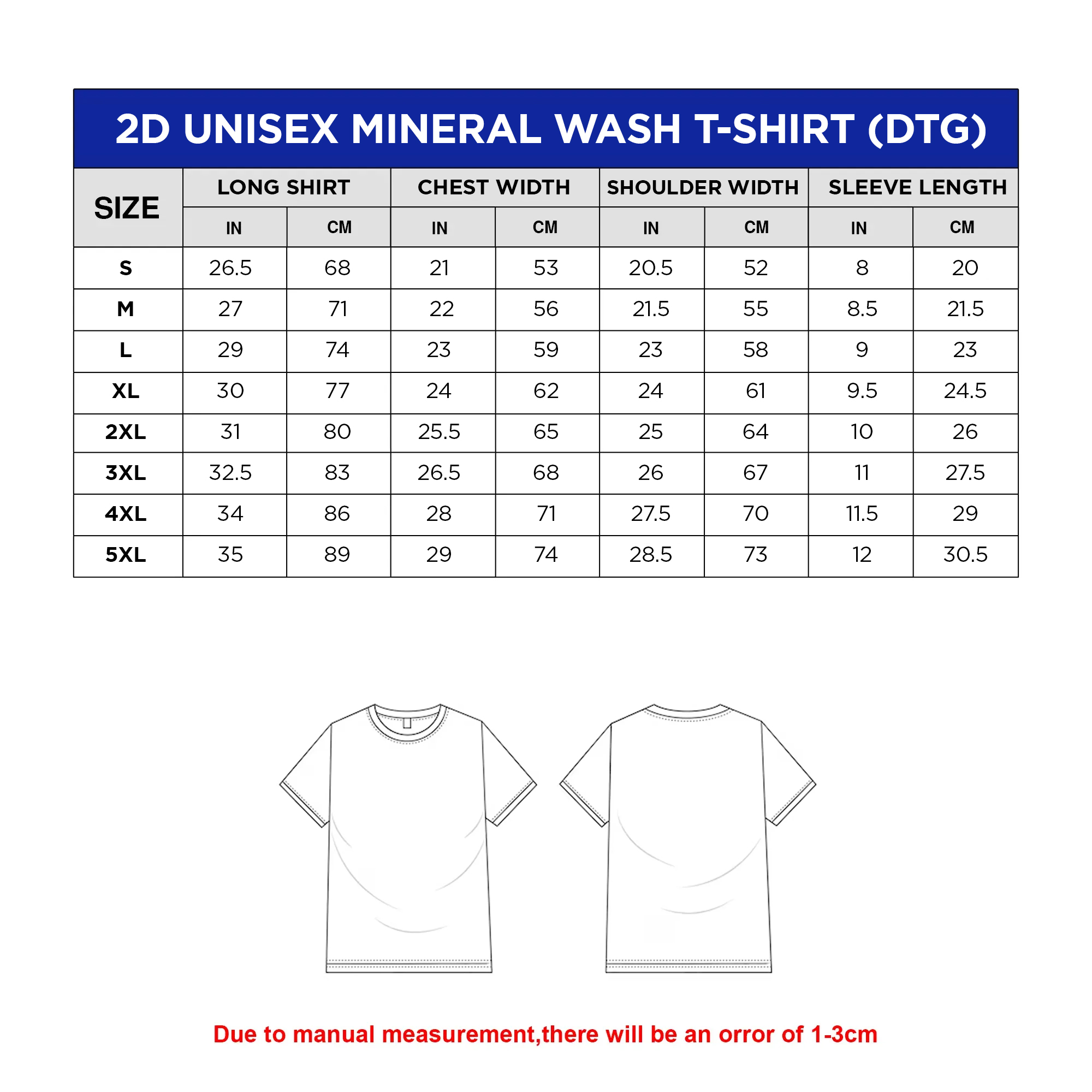 2D Unisex Mineral Wash T-Shirt (DTG)