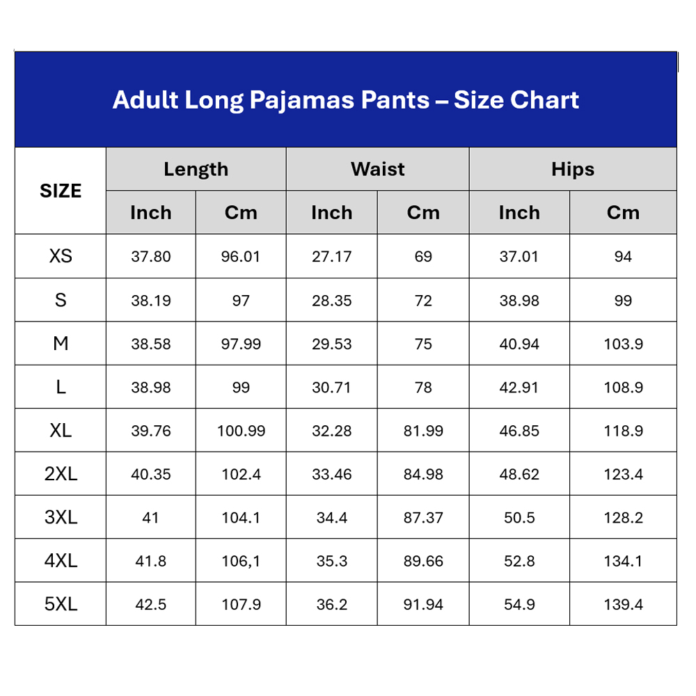 VN Adult Long Pajamas Pants