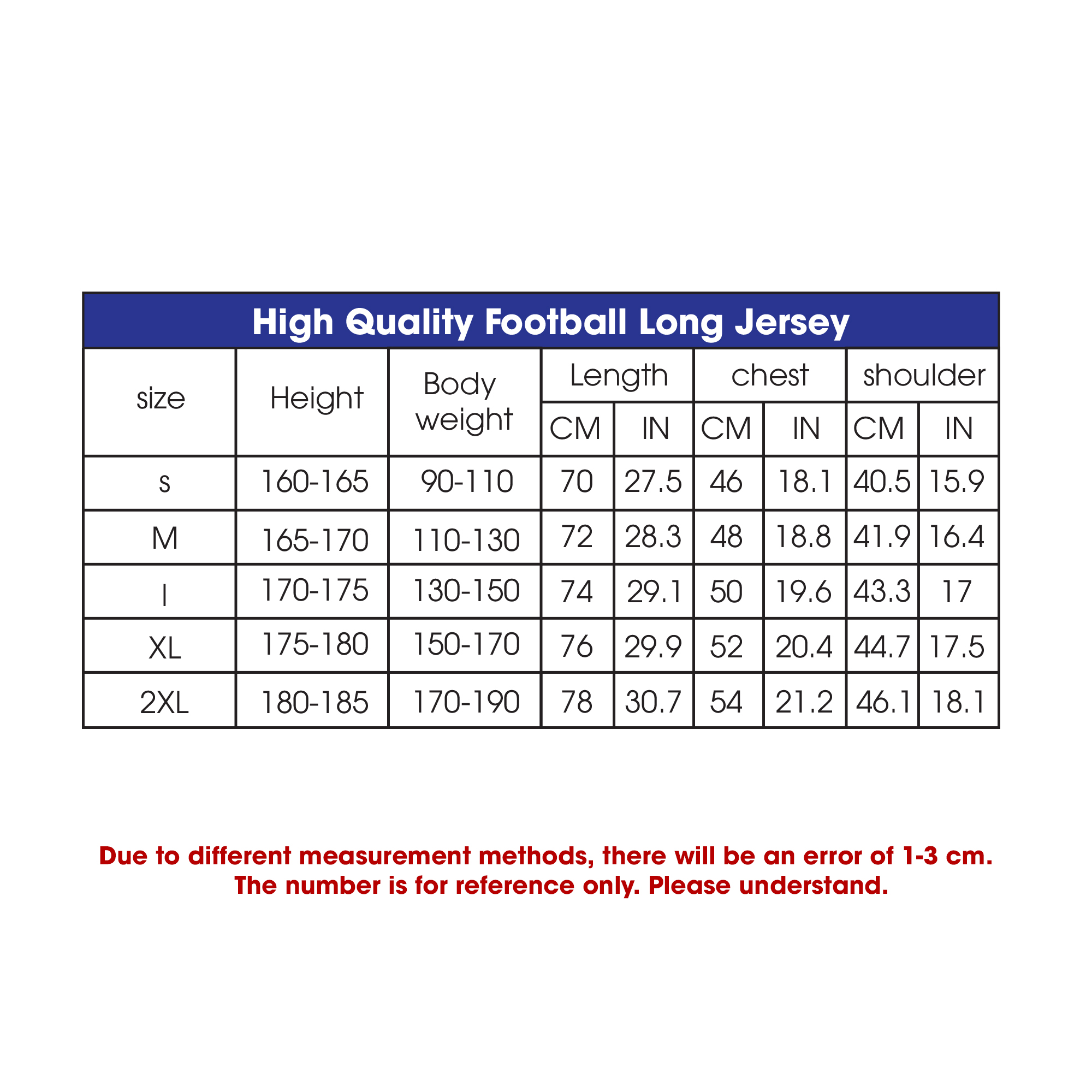 High Quality Football Long Jersey