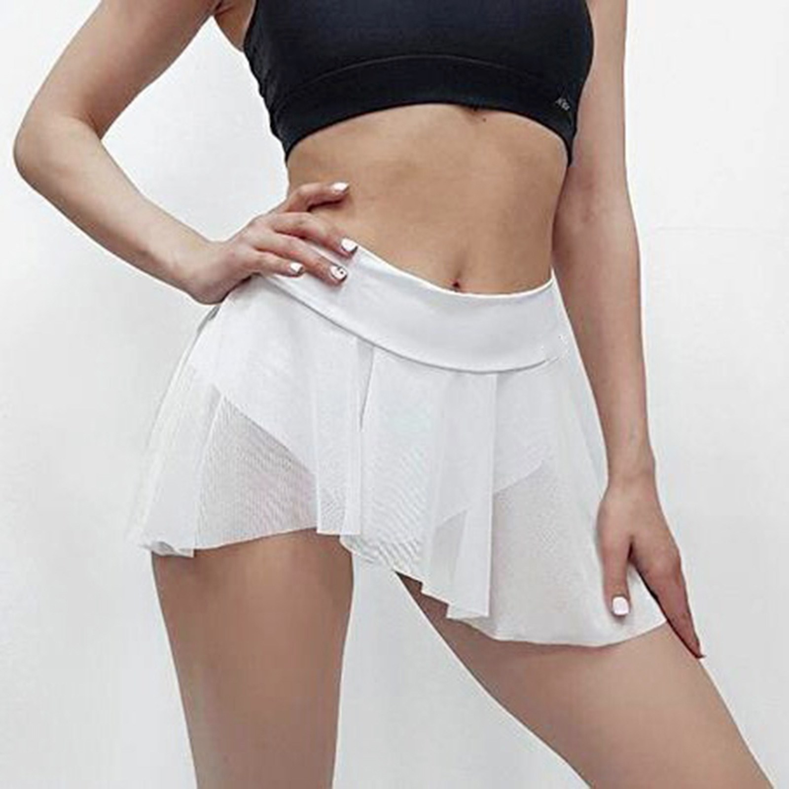 High Waisted Flared Skirted Shorts