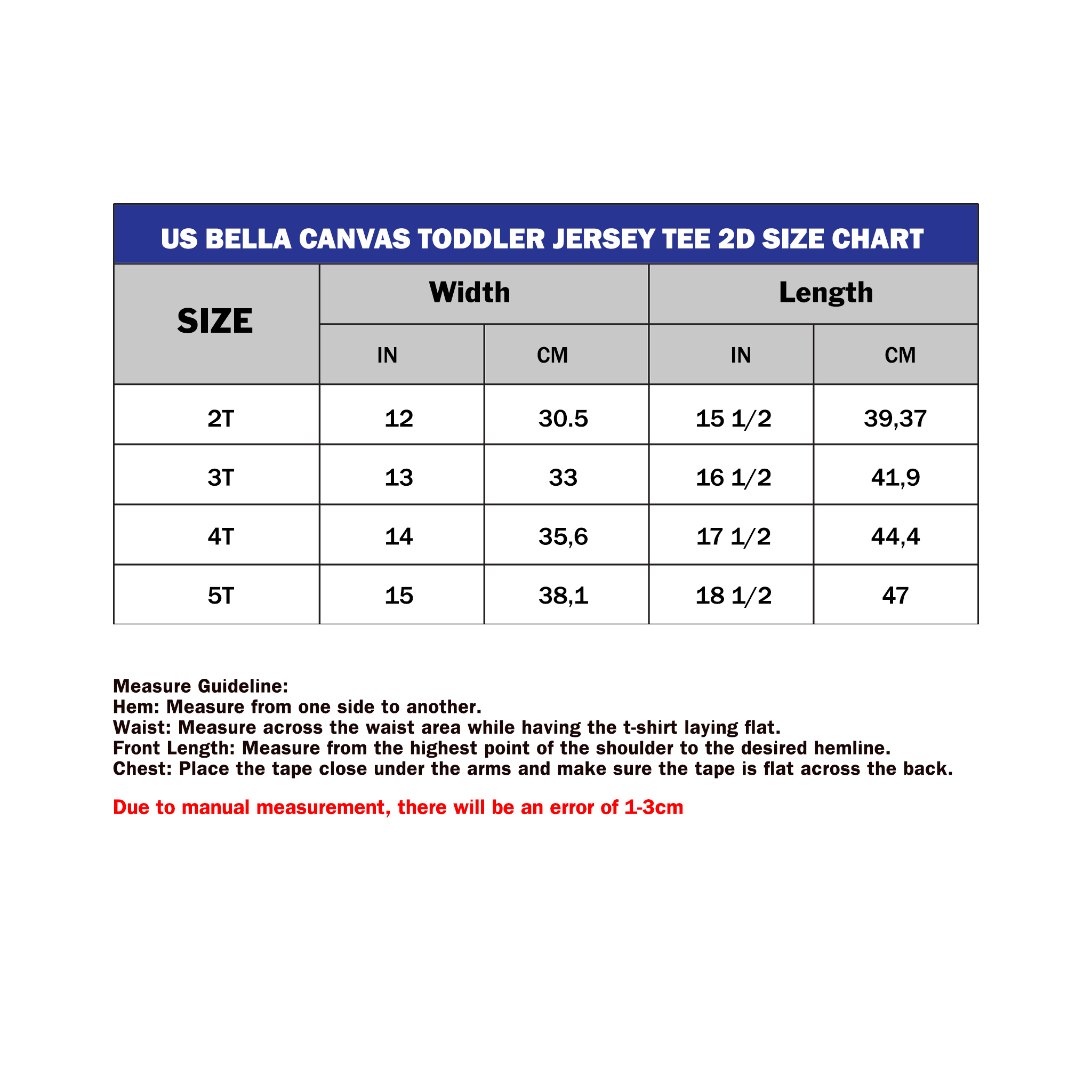 US Bella Canvas Toddler Jersey Tee