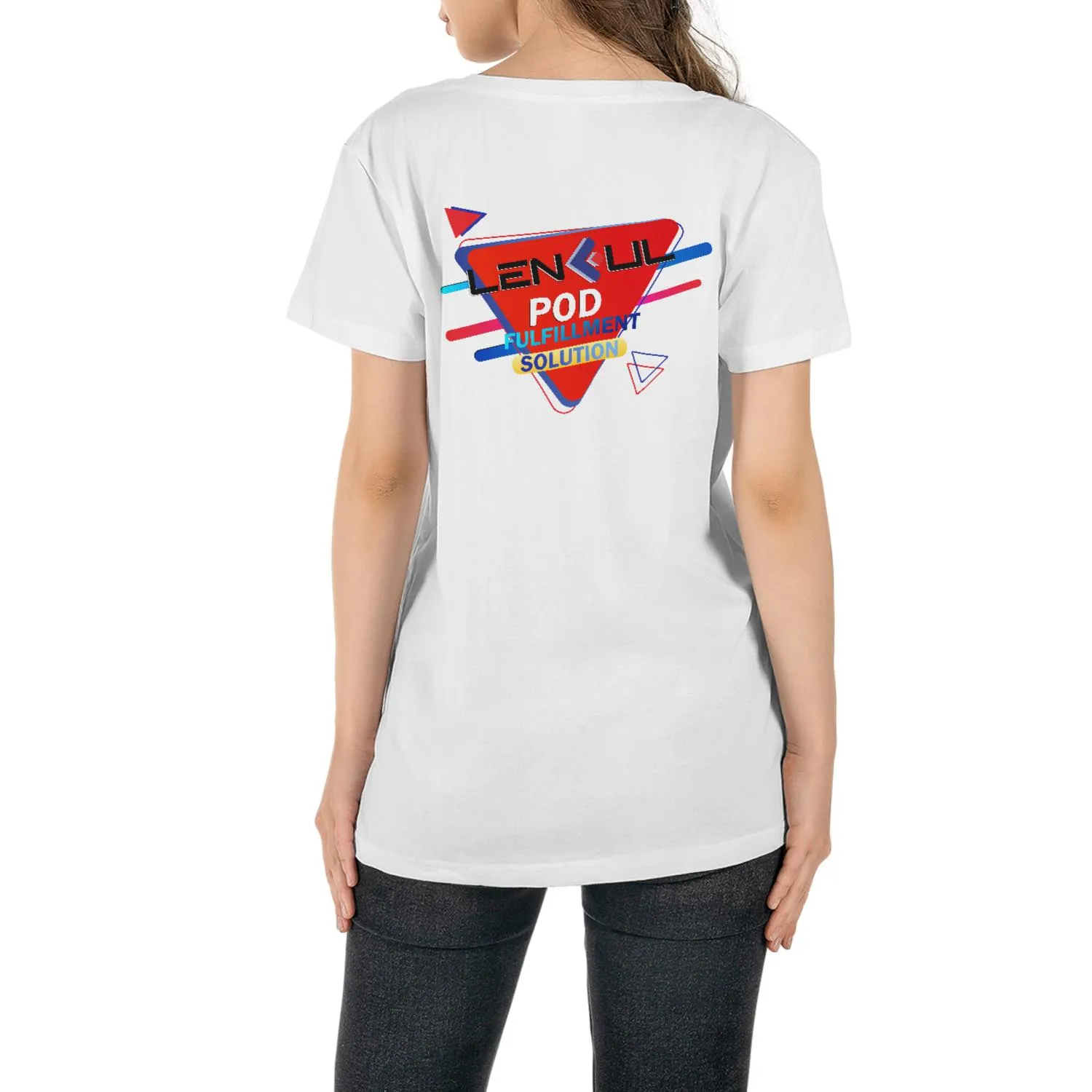 US Women's V-Neck T-Shirt 2D (DTG)