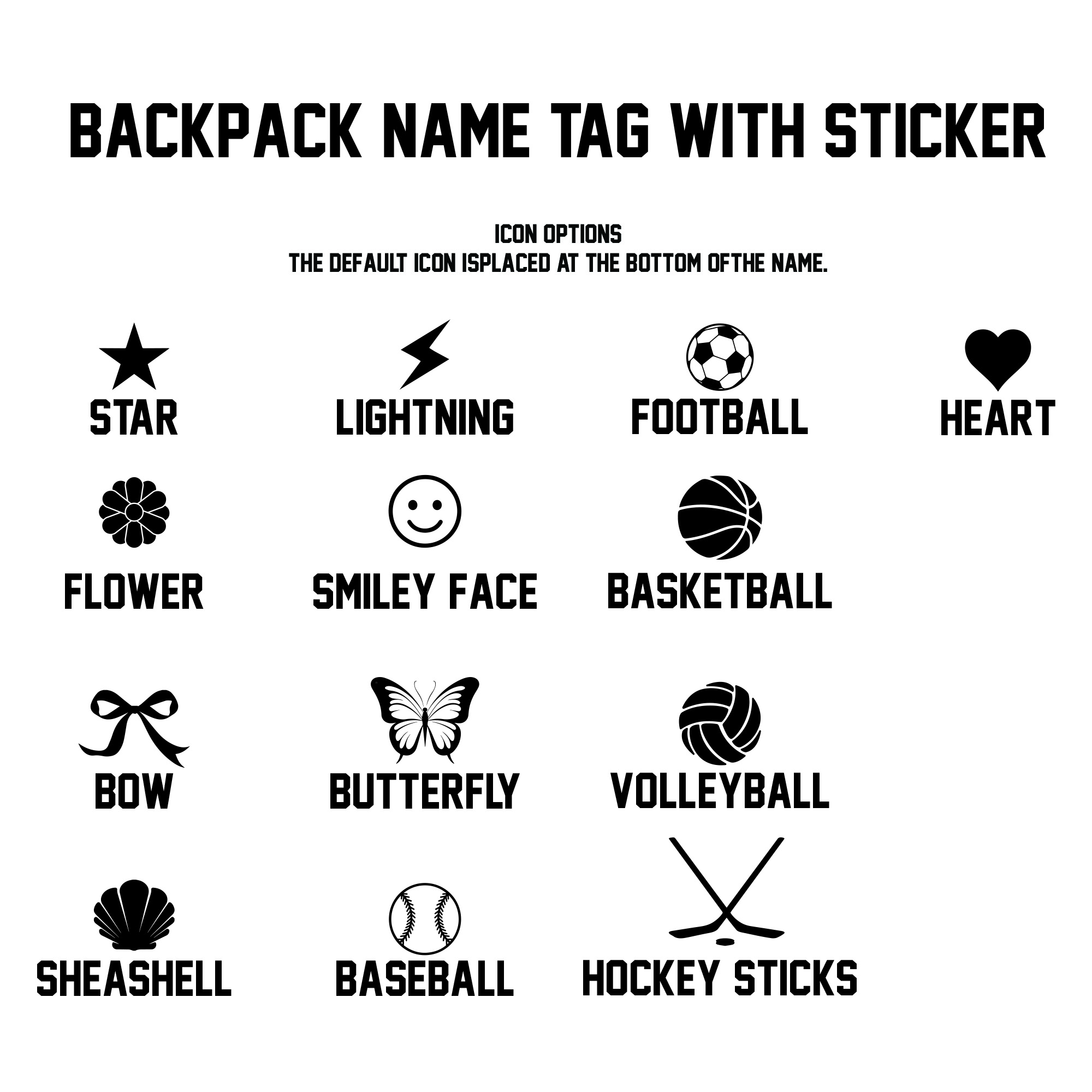 Backpack Name Tag With Sticker