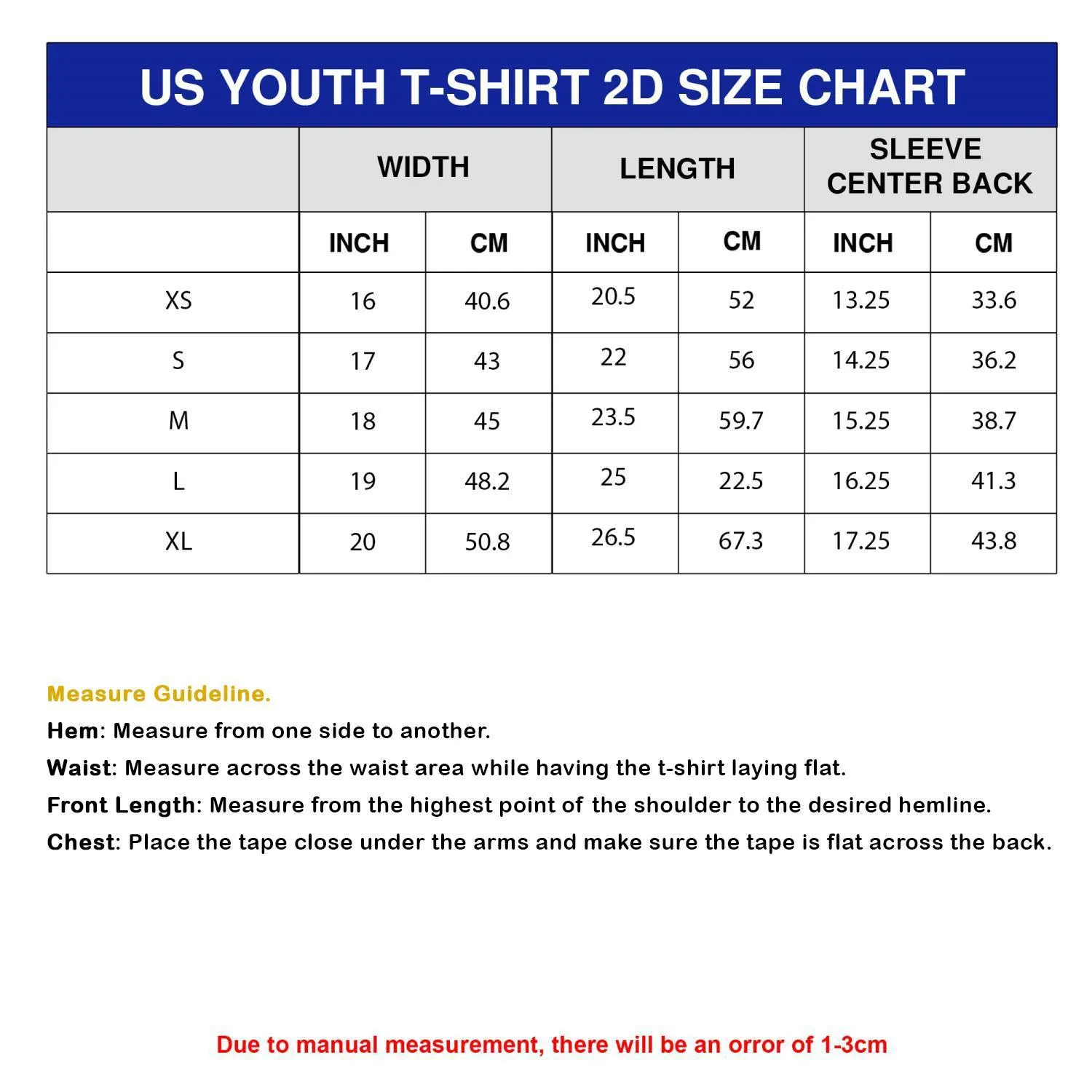 US Youth T-Shirt 2D (DTG)