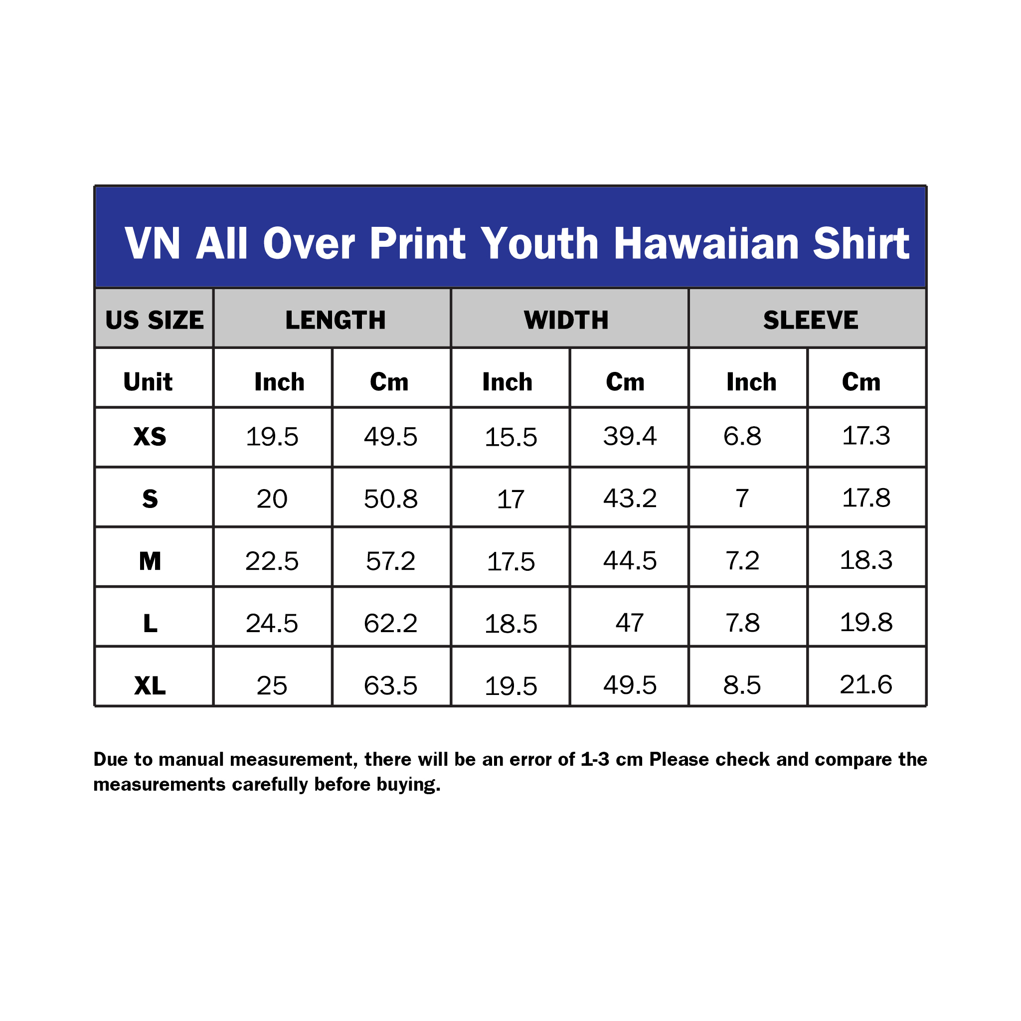 VN All Over Print Youth Hawaiian Shirt