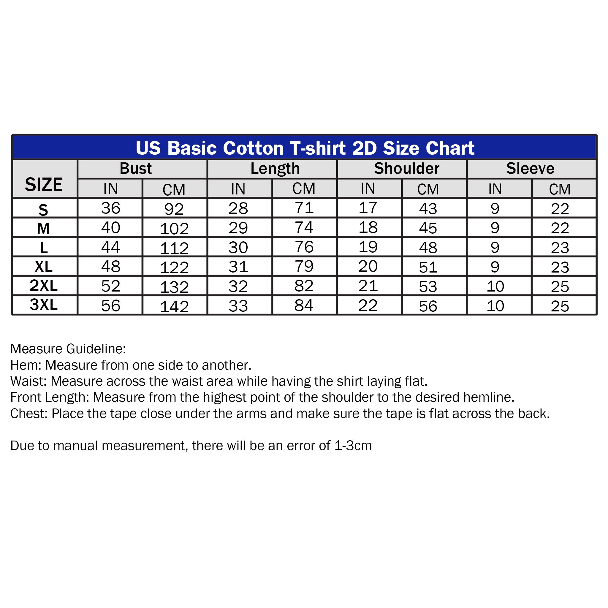 US Basic Cotton T-Shirt 2D