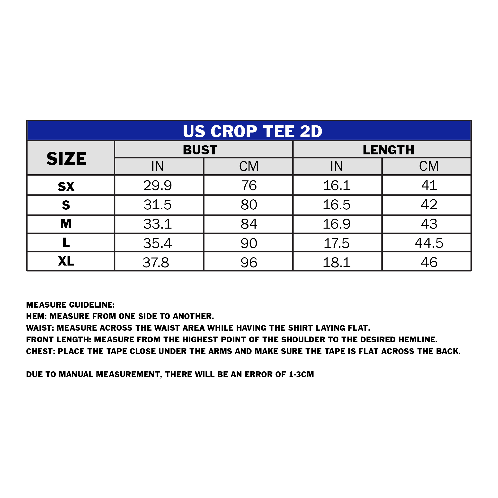 US Crop Tee 2D