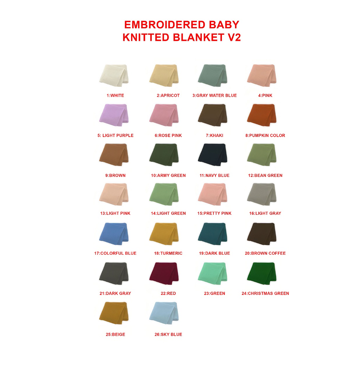 Embroidered Baby Knitted Blanket V2