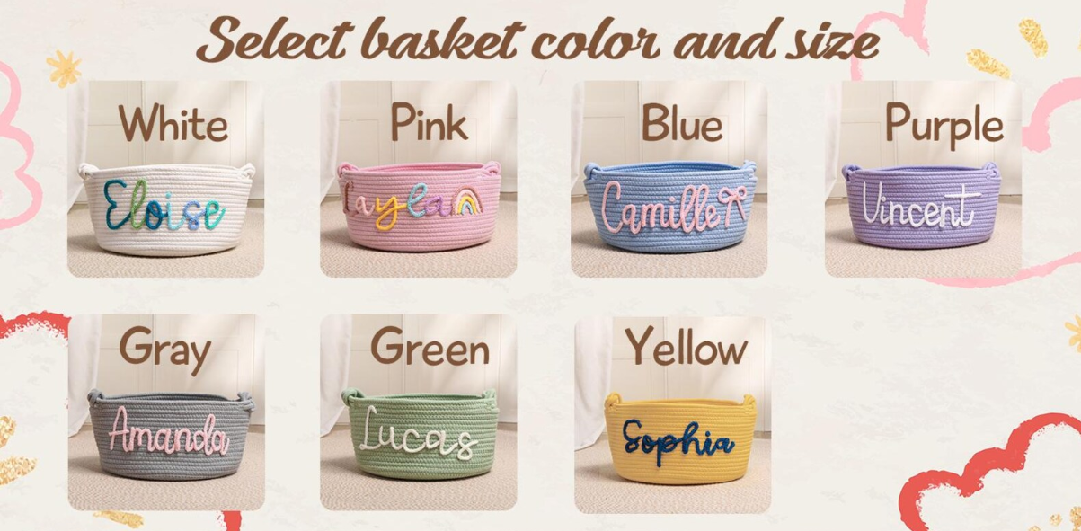 Hand Embroidery Baby Basket