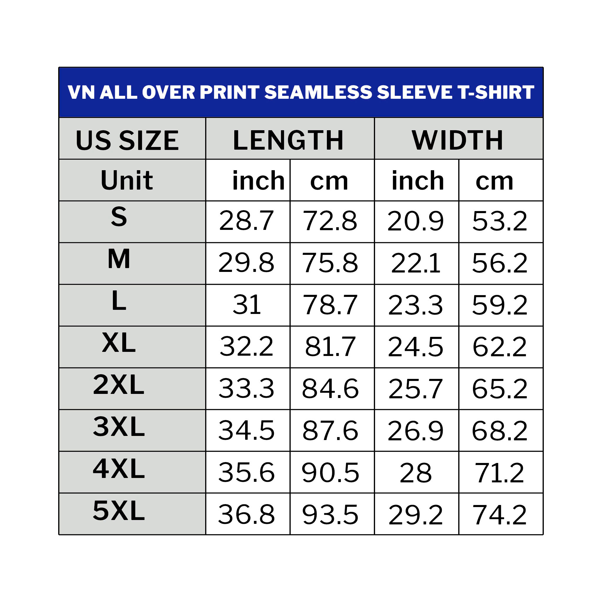 VN All Over Print Seamless Sleeve T-shirt