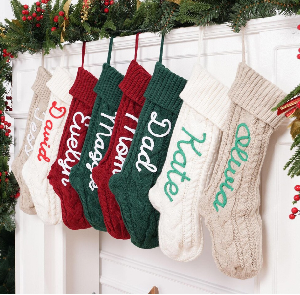 Hand Embroidered Christmas Socks