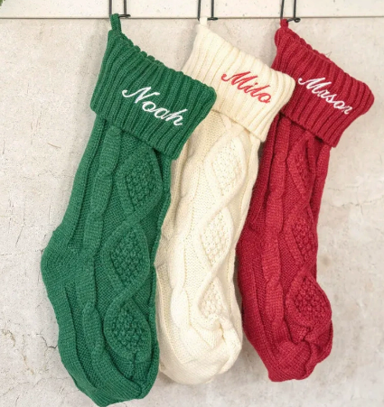 Embroidered Christmas Socks