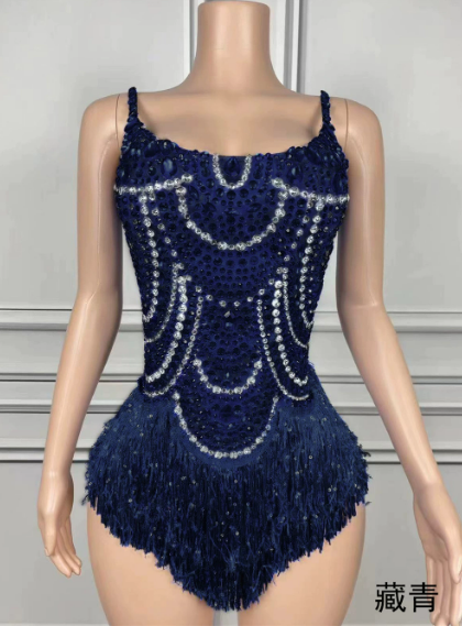 Crystals Tassel Bodysuit