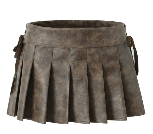 Pu Leather Short Skirt