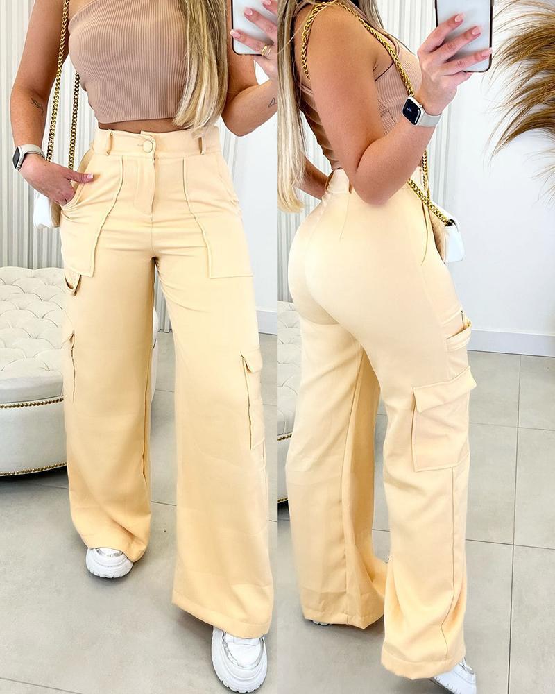 Women’s High Waist Wide-Leg Cargo Pants