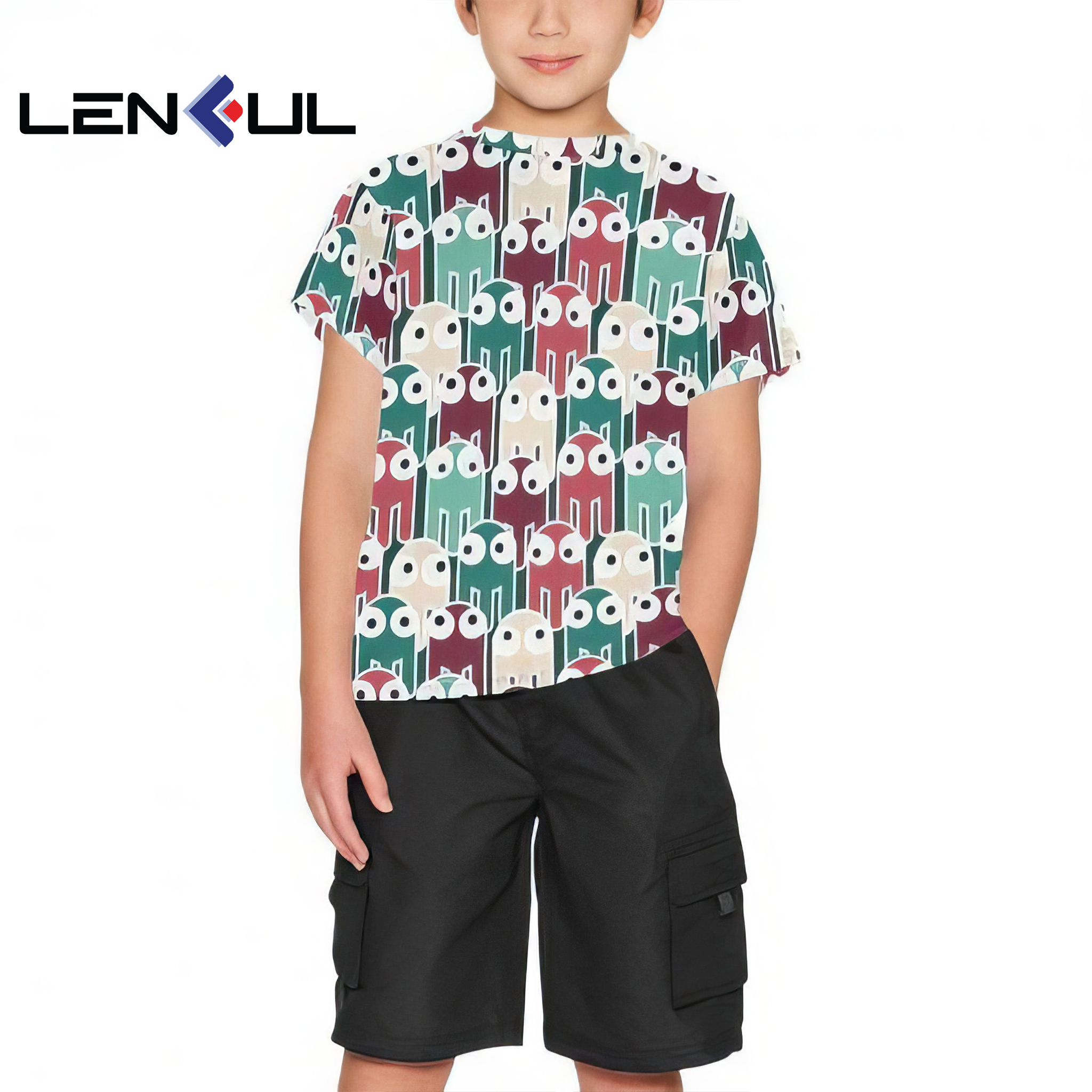 US 3D Boys' Crew Neck T-shirt