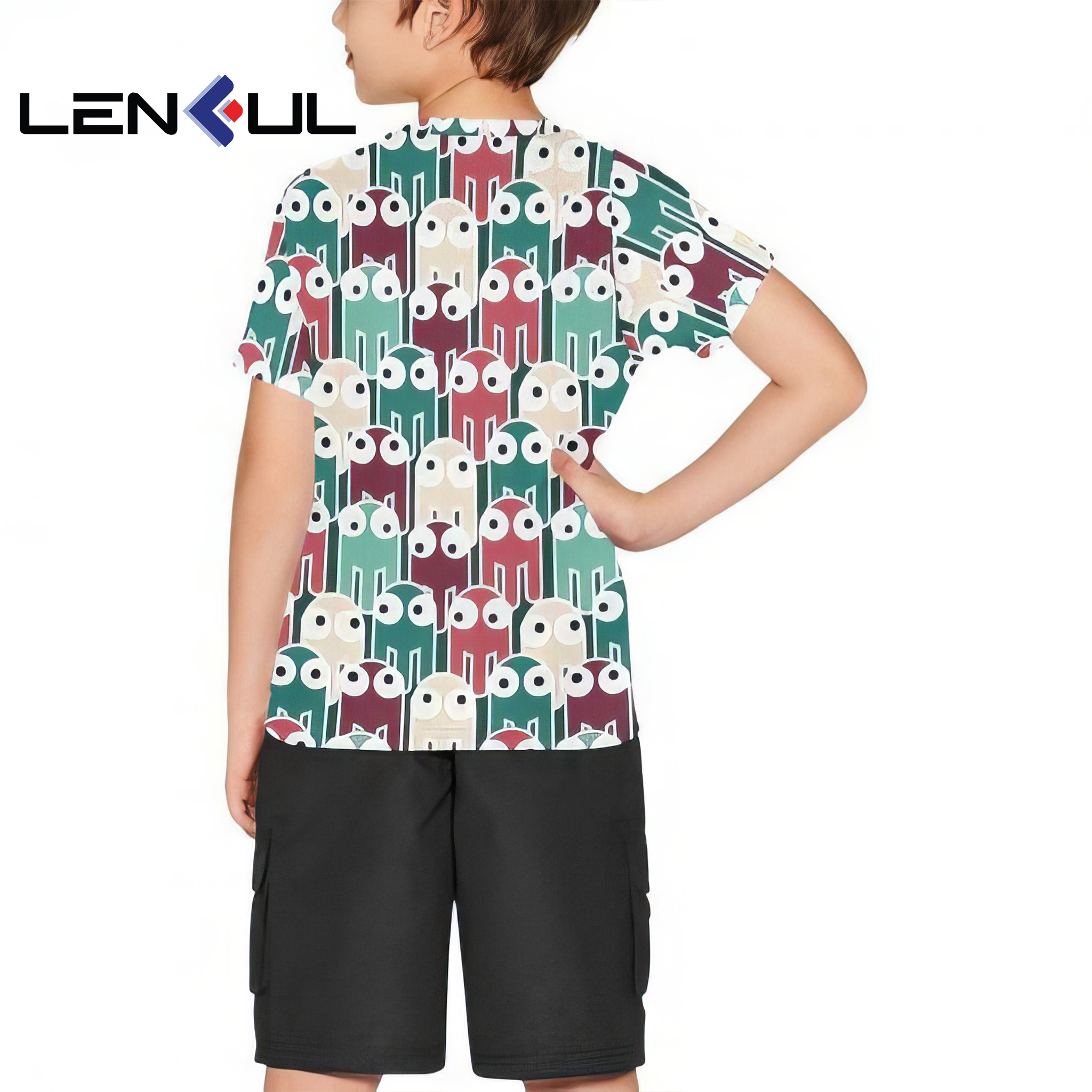 US 3D Boys' Crew Neck T-shirt