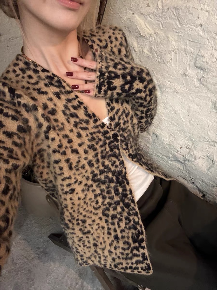 Leopard Knit Cardigan