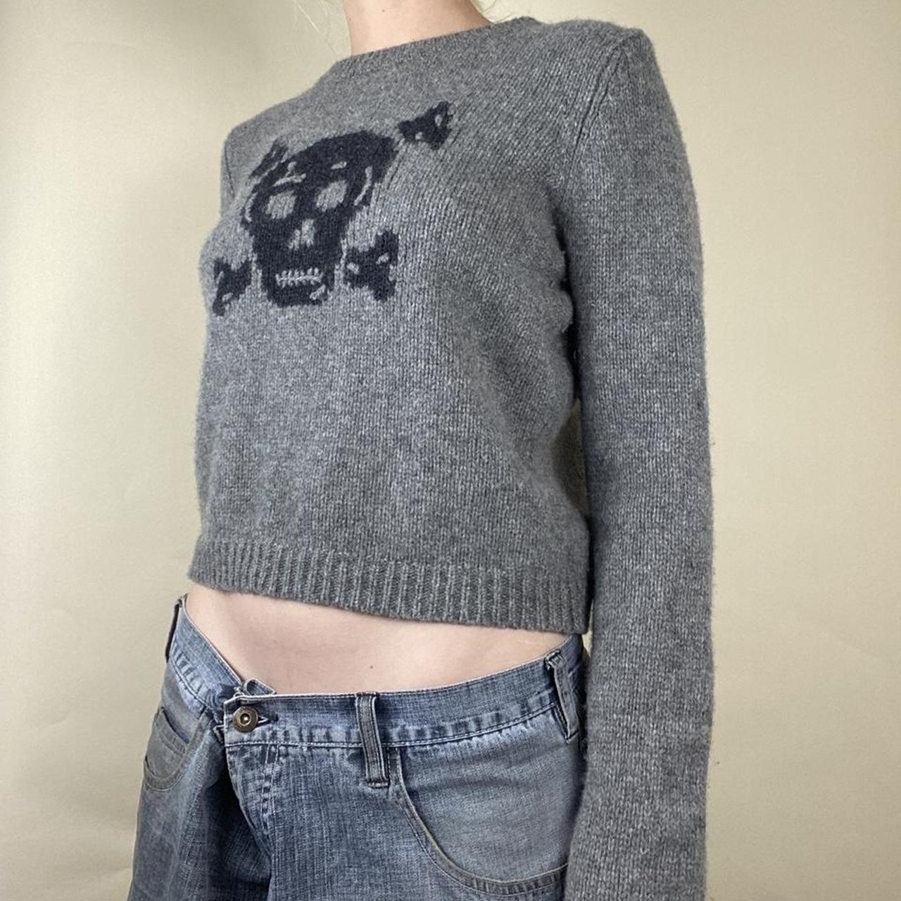 Vintage Skull Knit Pullover Sweater