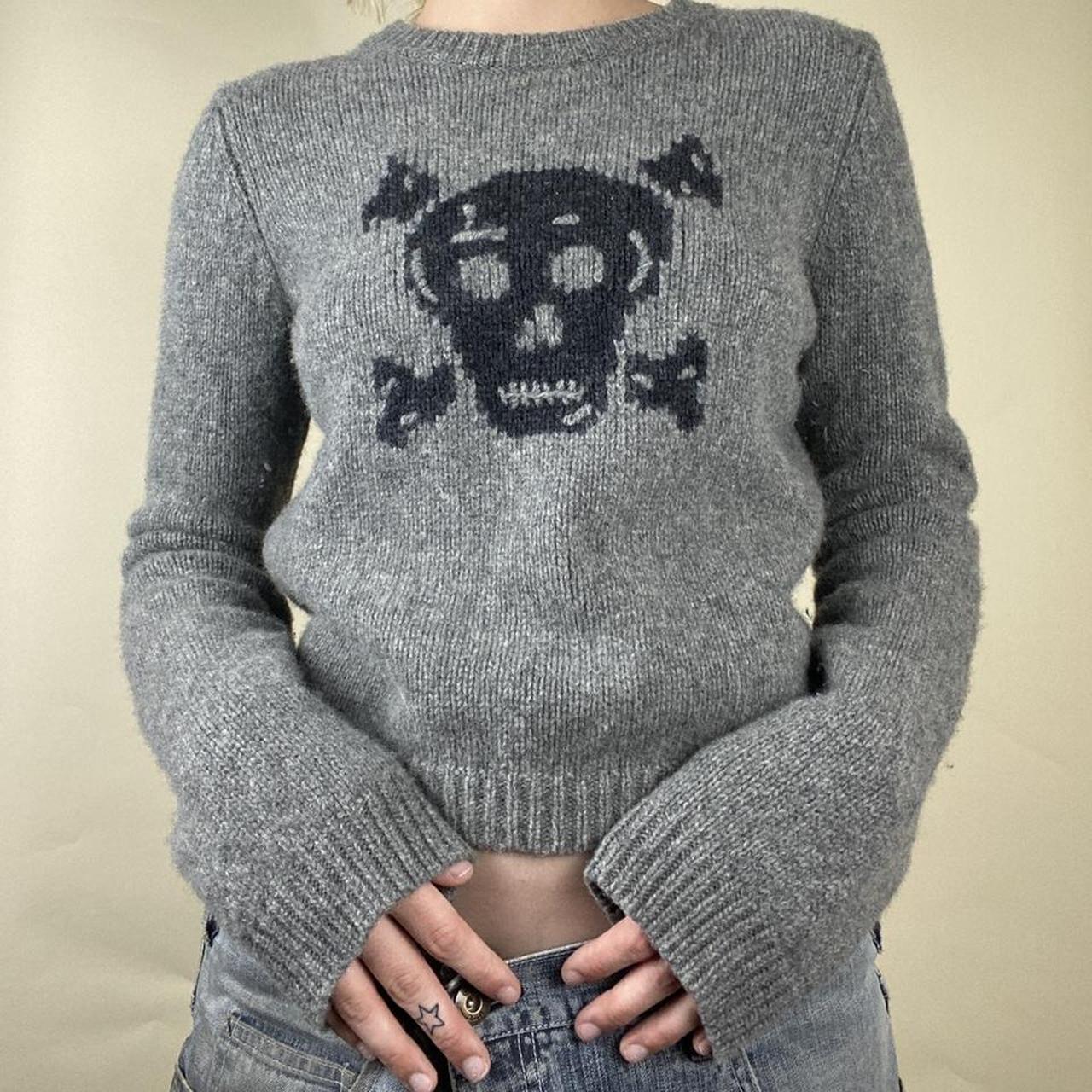 Vintage Skull Knit Pullover Sweater
