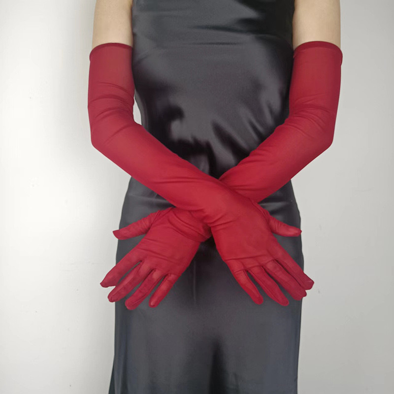 Seamless Long Satin Gloves