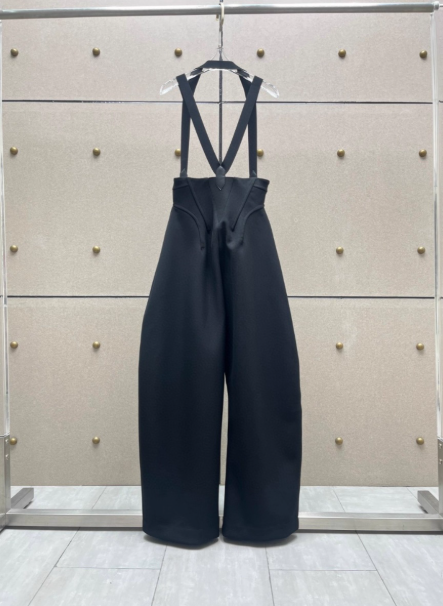 High-Waist Wide-Leg Suspender Pants