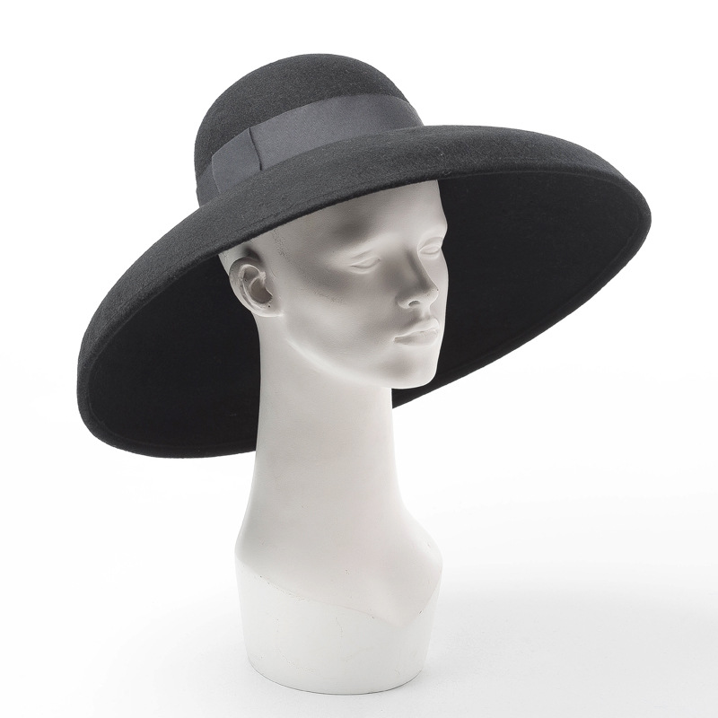 Wide-Brim Vintage Wool Felt Hat