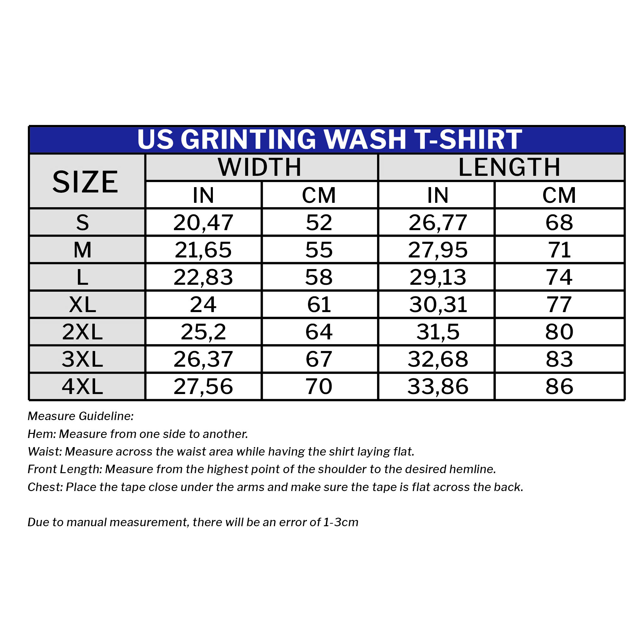 US Grinting Wash T-Shirt (Oversized Tee) - DTG