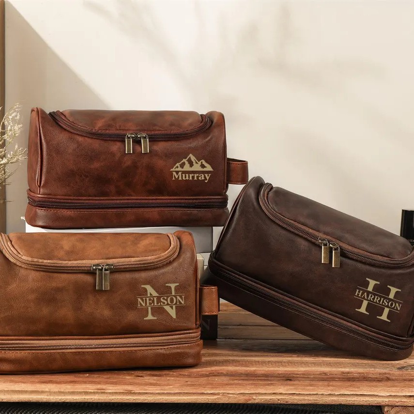 Men’s Vintage Leather Toiletry Bag
