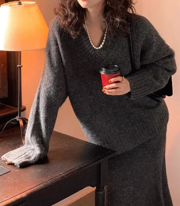 Cozy Knitted Sweater & Mermaid Skirt Set