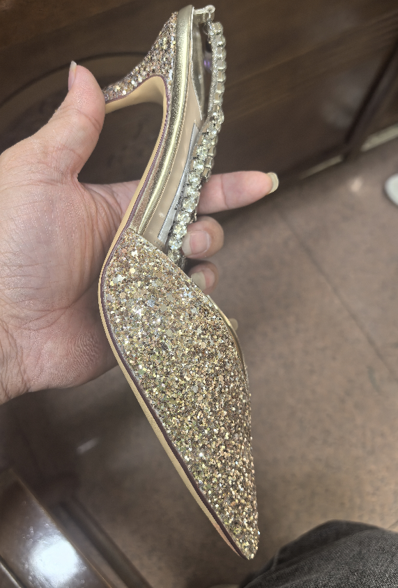 Crystal Chain Pointed-Toe Heels