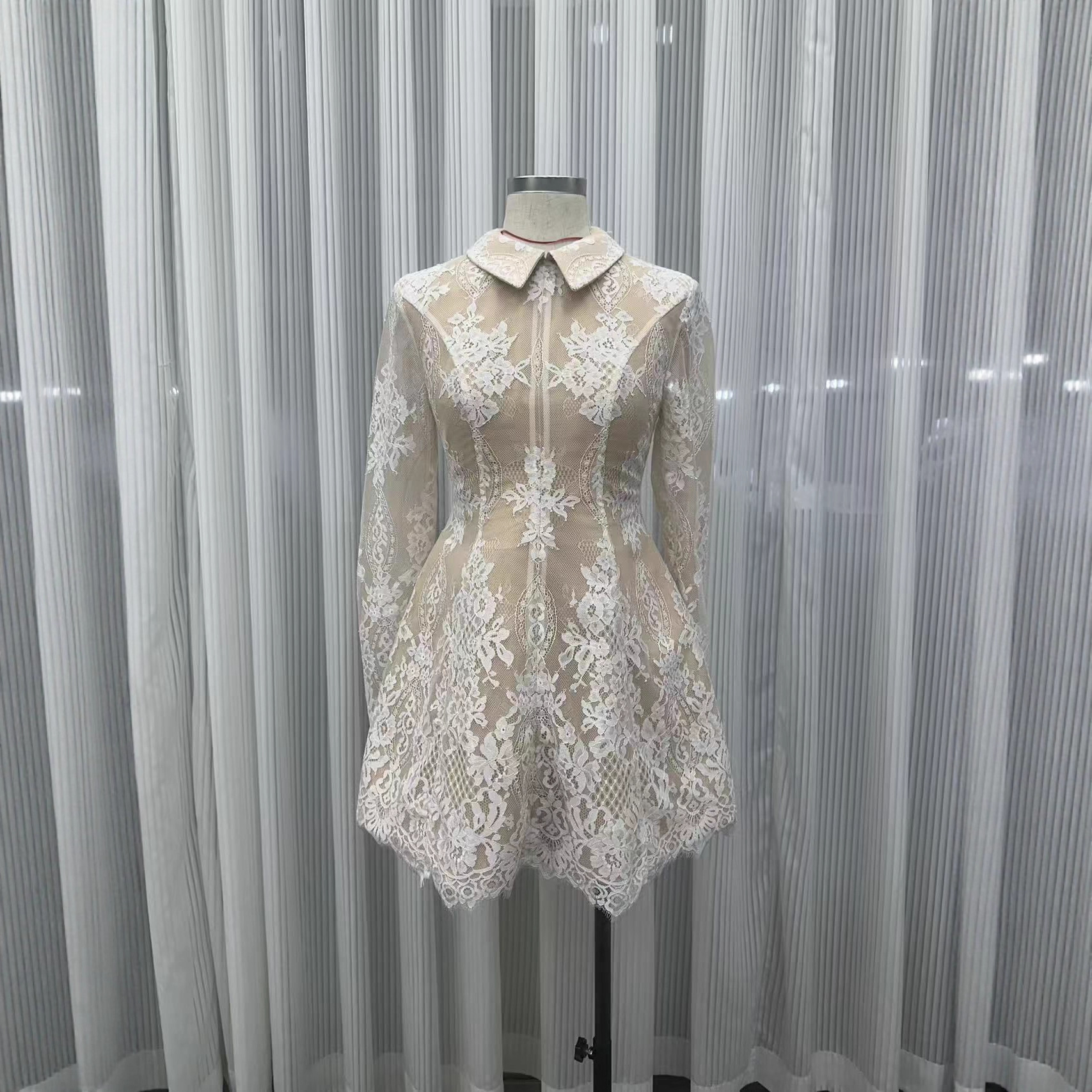 Elegant Lace Fit-and-Flare Mini Dress