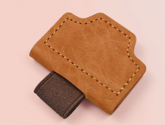 Magnetic PU Leather Page Marker with Pen Holder