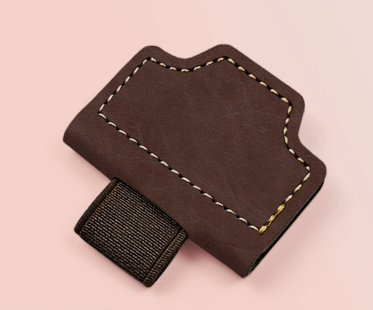 Magnetic PU Leather Page Marker with Pen Holder