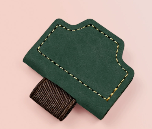 Magnetic PU Leather Page Marker with Pen Holder