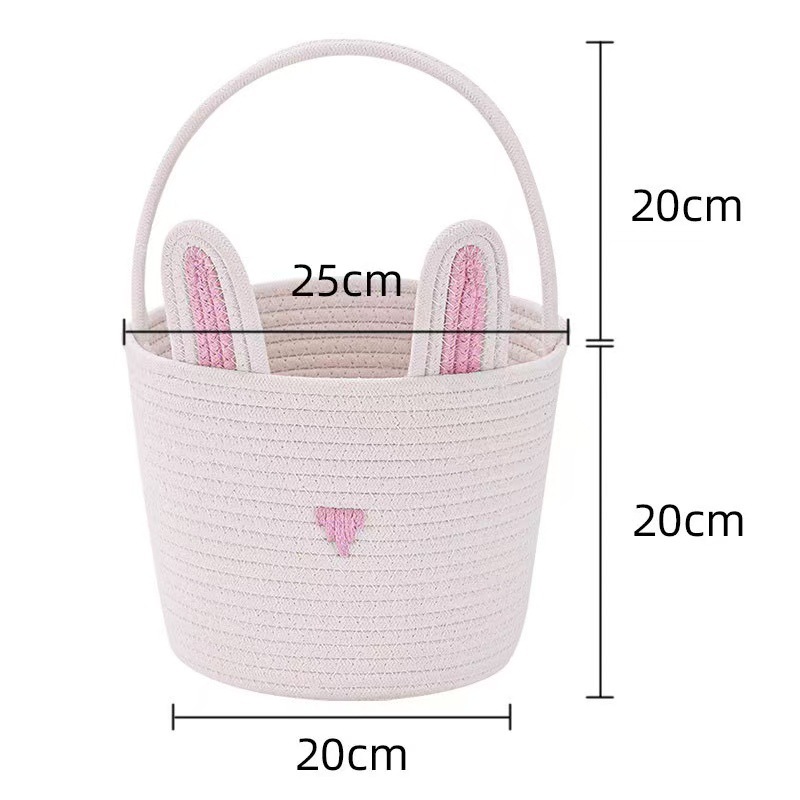 Personalized Easter Bunny Rope Storage Basket