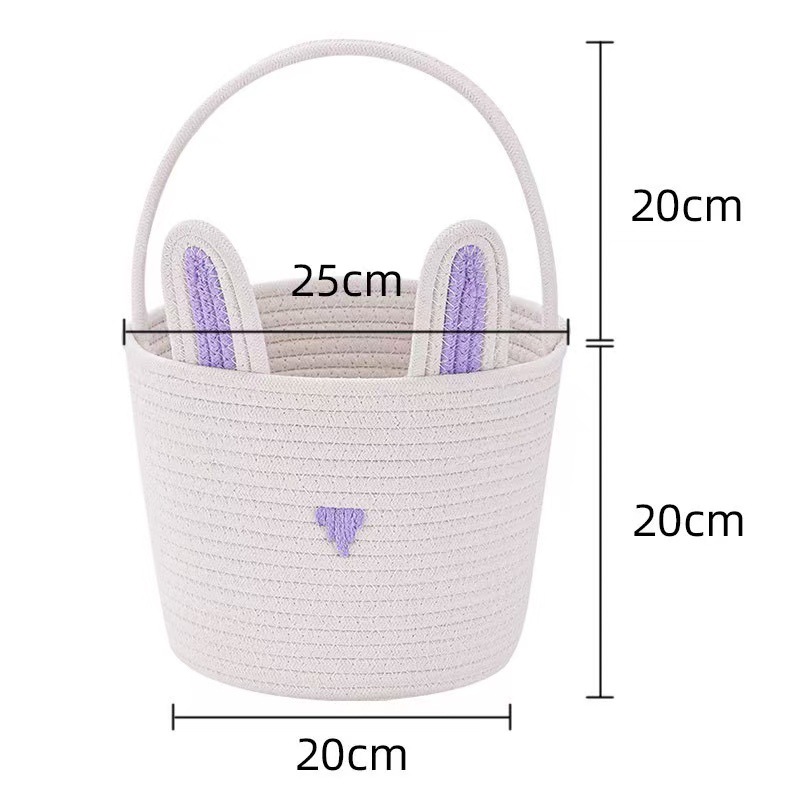 Personalized Easter Bunny Rope Storage Basket