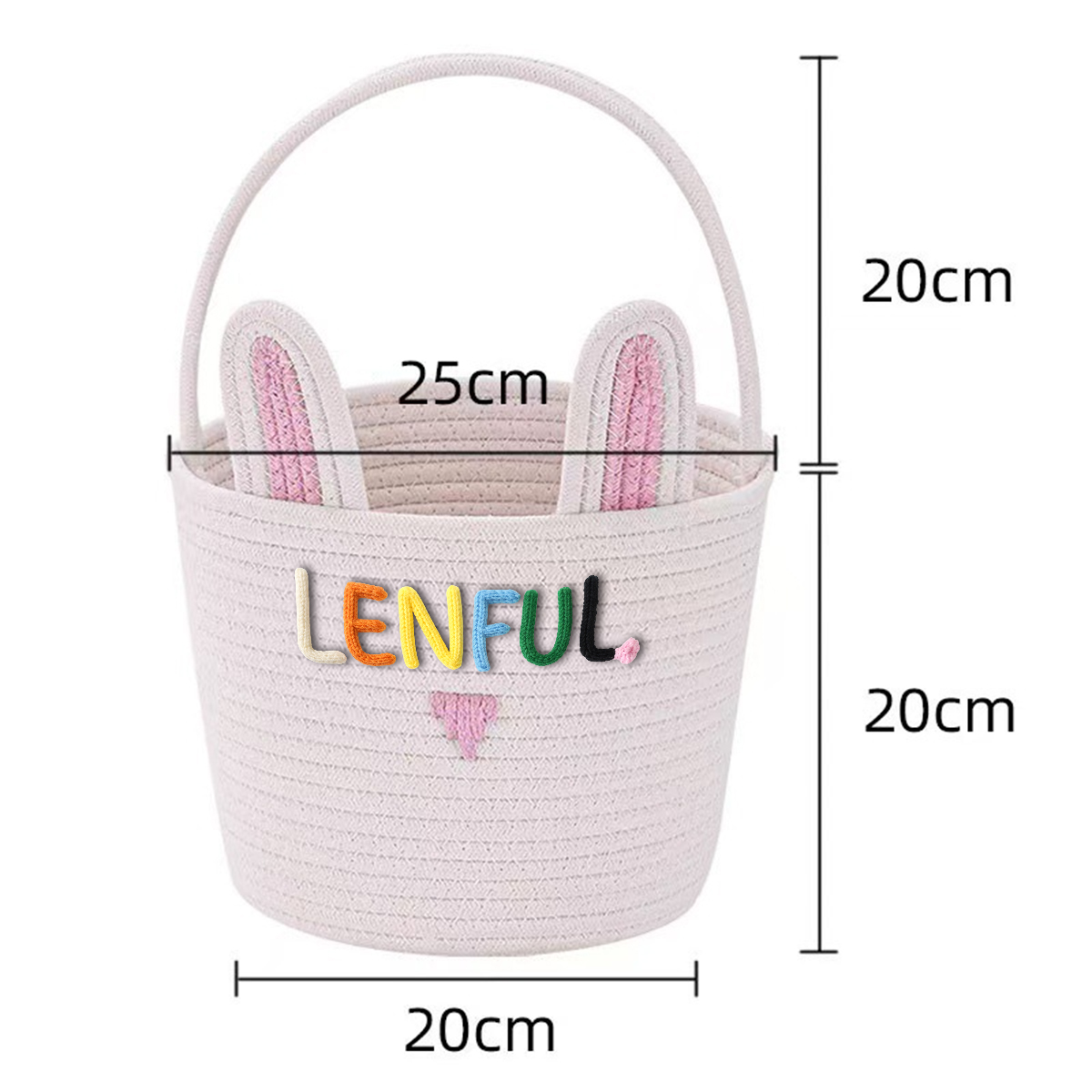 Personalized Easter Bunny Rope Storage Basket