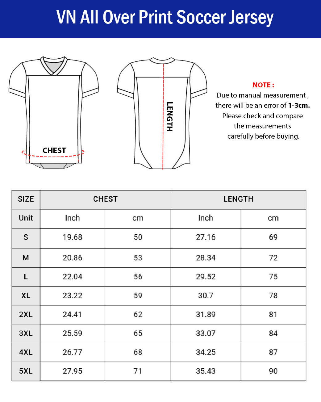 VN All Over Print Soccer Jersey