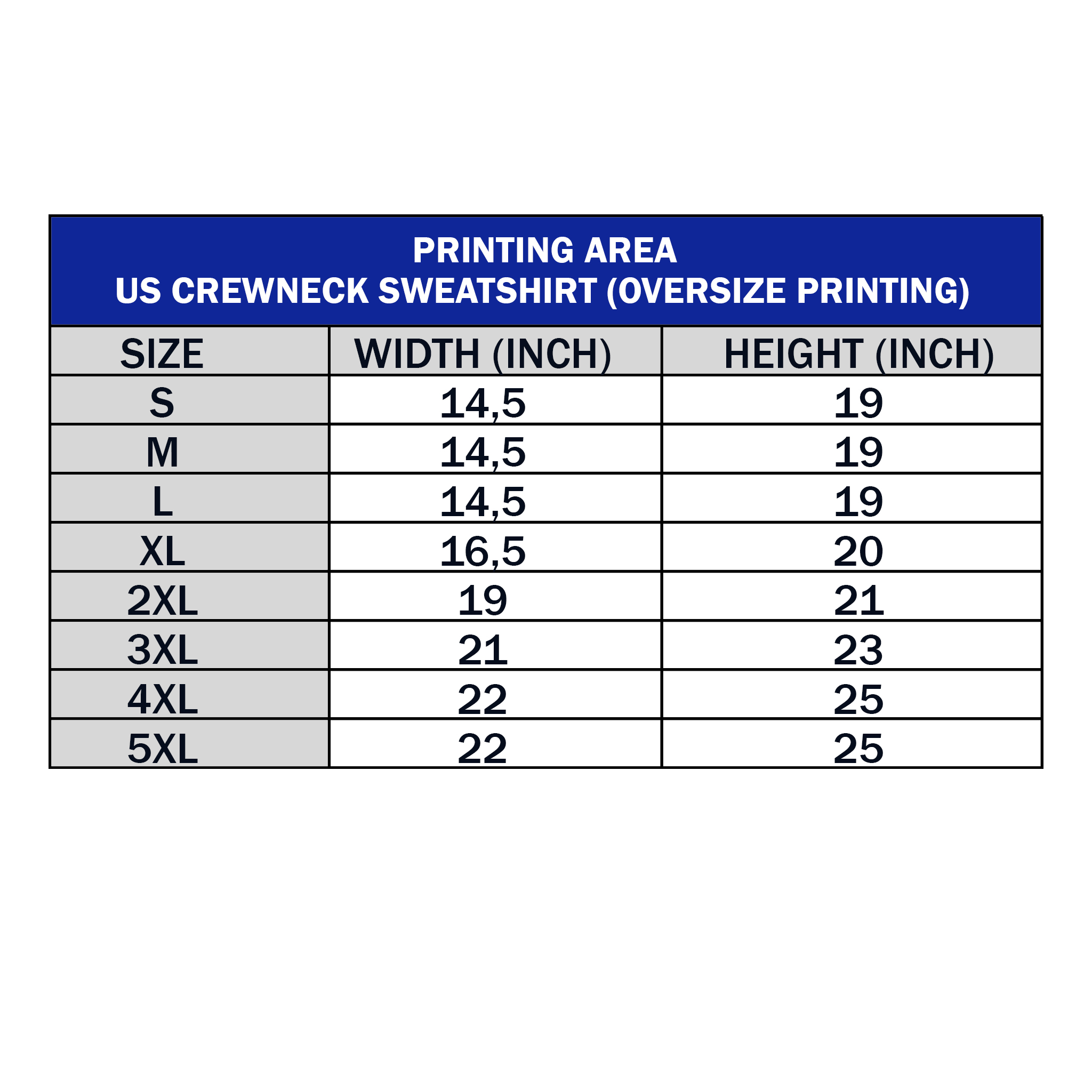 US Crewneck Sweatshirt (Oversize printing)