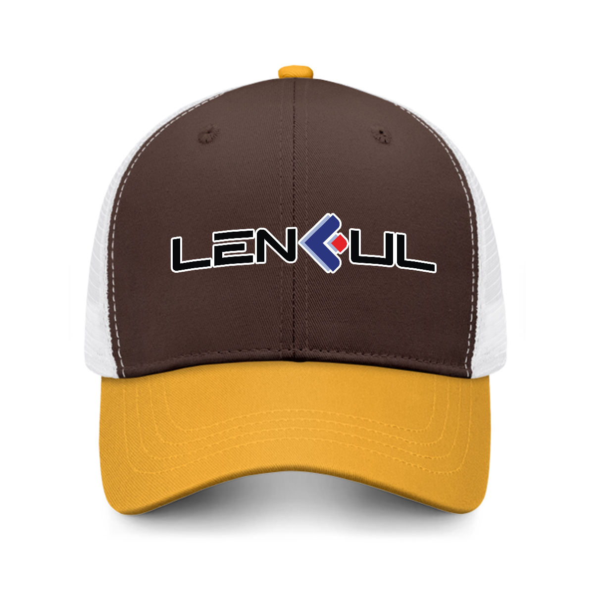 Color-blocked baseball cap with white mesh