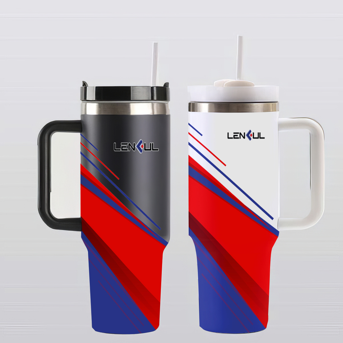 US 40OZ Curved Tumbler (Printed) (Frosted lid) 