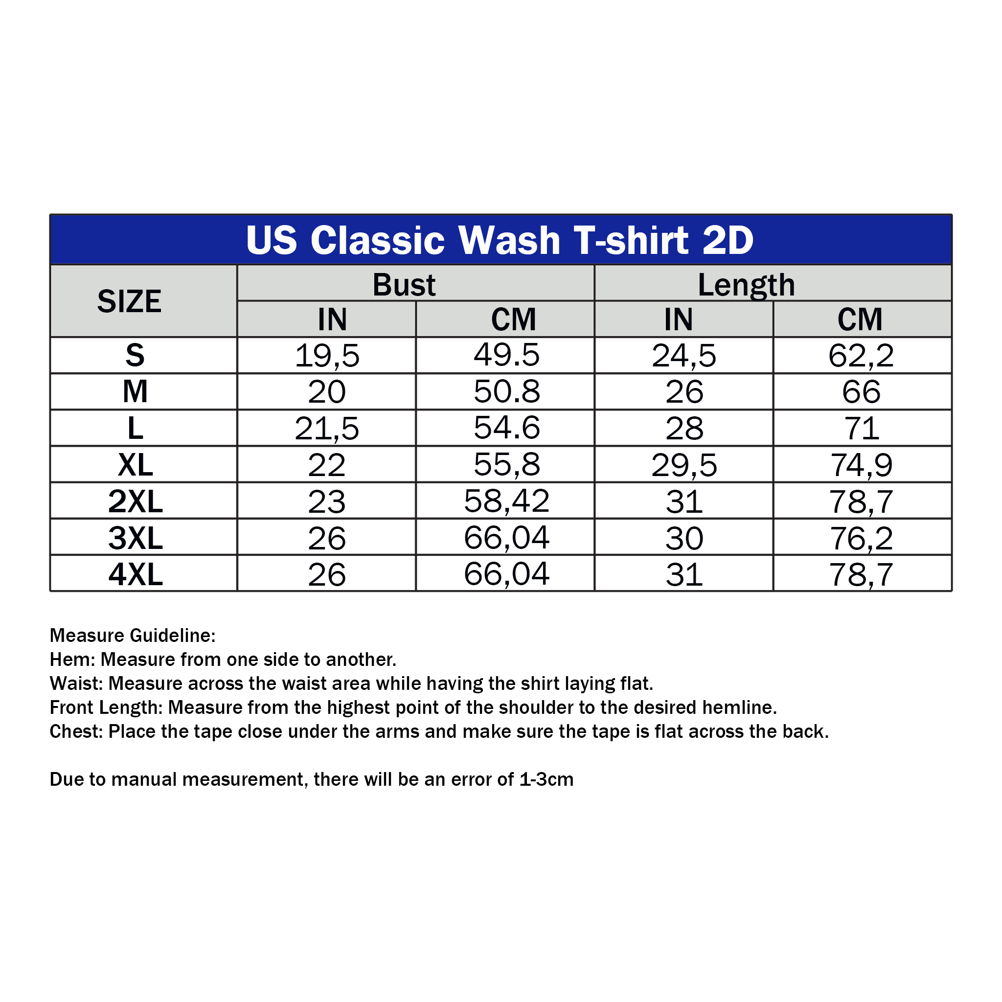 US Classic Wash T-Shirt 2D (DTG)