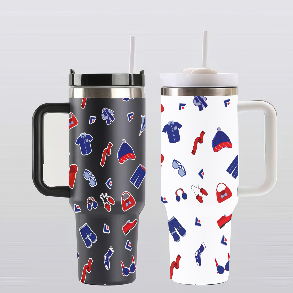 US 40OZ Curved Tumbler (Printed) (Frosted lid) 