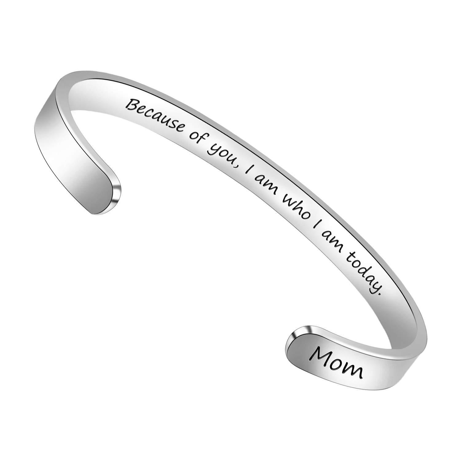 Engraved Stainless Steel Open Cuff Bracelet