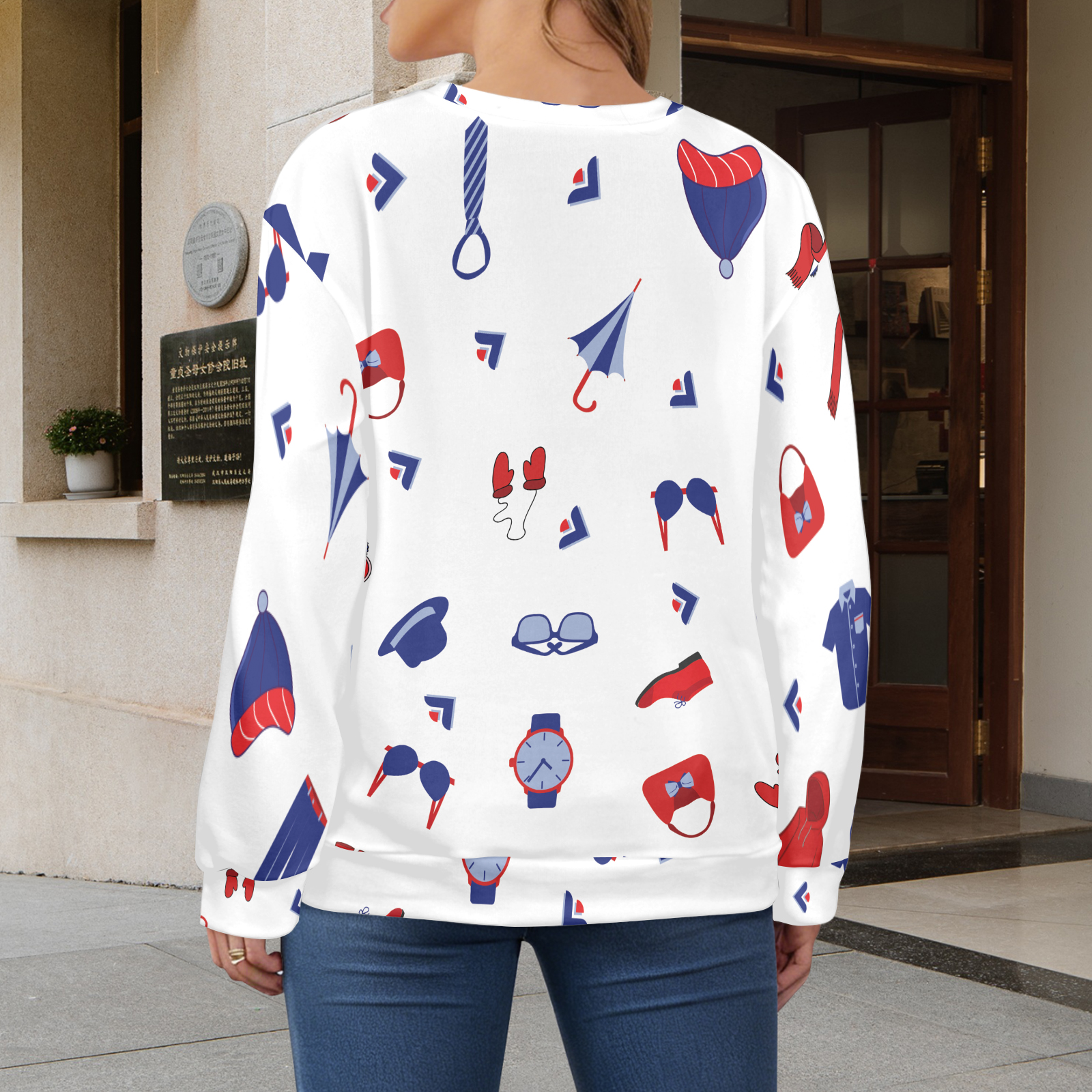 US 3D Women's Crew Neck Sweatshirt