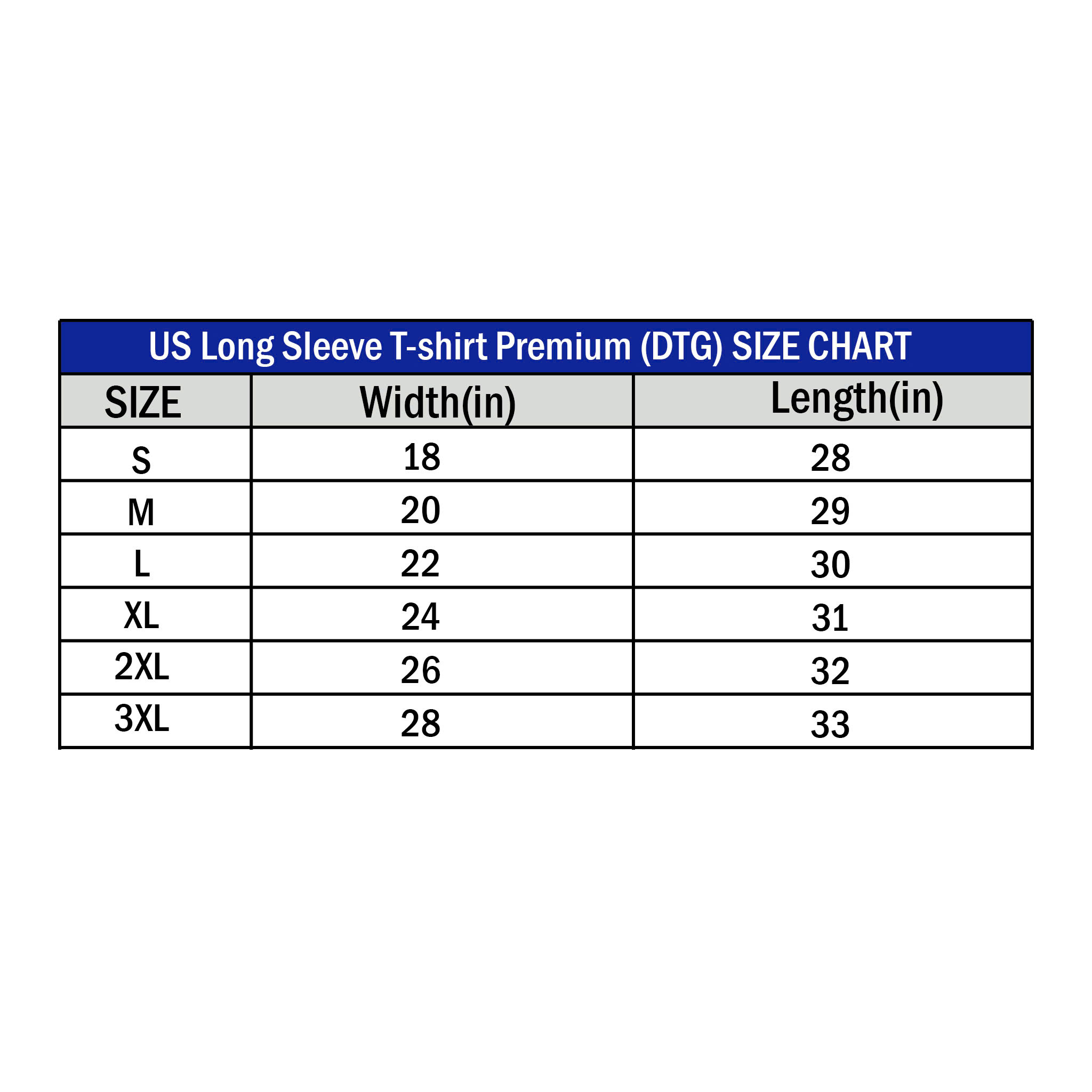 US Long Sleeve T-shirt Premium (DTG)