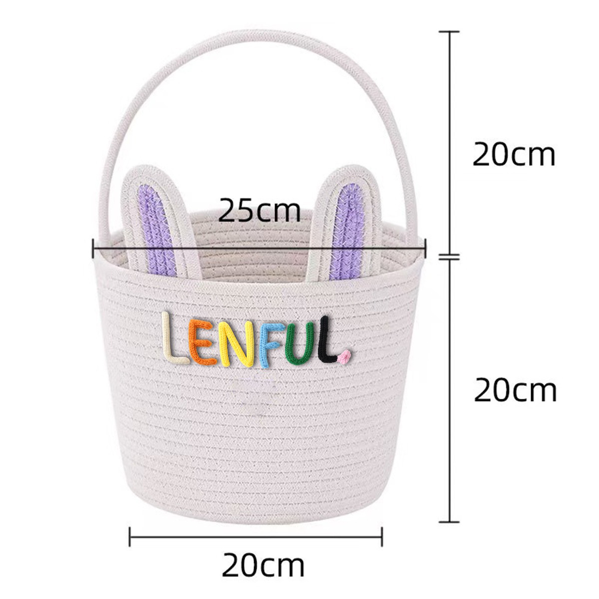 Personalized Easter Bunny Rope Storage Basket 2